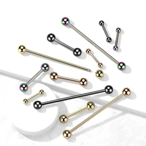 Barbell/kielikoru, Implant Grade Titanium Barbell in Gold