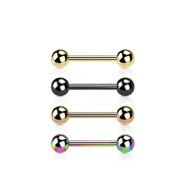 Barbell/kielikoru, Implant Grade Titanium Barbell in Gold
