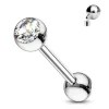 Barbell/kielikoru, Titanium Barbell with CZ -sisäkierteinen kielikoru