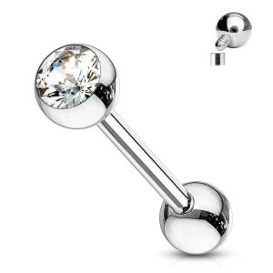 Barbell/kielikoru, Titanium Barbell with CZ -sisäkierteinen kielikoru