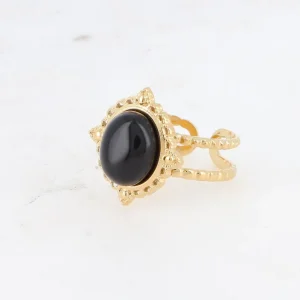 BOHM PARIS | Bague Galinatina -kirurginterässormus onyx-luonnonkivellä