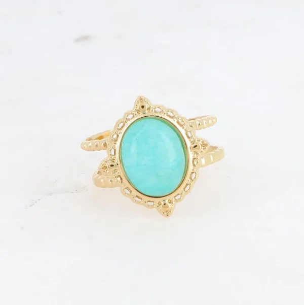 BOHM PARIS | Bague Galinatina -kirurginterässormus turkoosilla kivellä