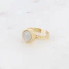 BOHM PARIS | Bague Rosina -kirurginterässormus valkoisella akaatilla