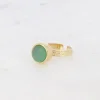 BOHM PARIS | Bague Rosina -kirurginterässormus vihreällä akaatilla