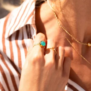 BOHM PARIS | Bague Rosina -kirurginterässormus aventuriinilla