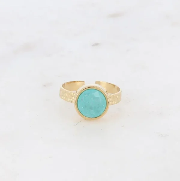 BOHM PARIS | Bague Rosina -kirurginterässormus turkoosilla kivellä