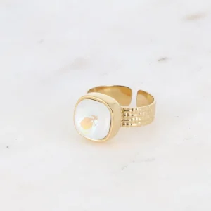 BOHM PARIS | Bague Sivaria -opaalinhohtoinen kirurginterässormus