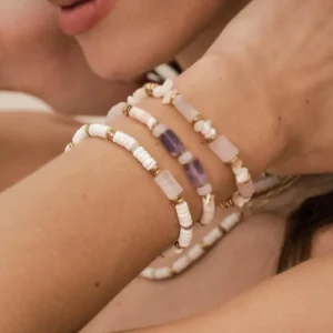 BOHM PARIS | Bracelet Aaliyah -apatiitti rannekoru simpukkahelmin