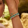 BOHM PARIS | Bracelet Aélis -tummanturkoosi rannekoru keramiikkahelmin