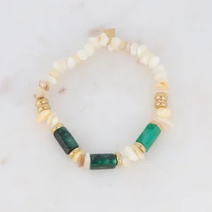 BOHM PARIS | Bracelet Ambérine -jaspis rannekoru simpukkahelmin