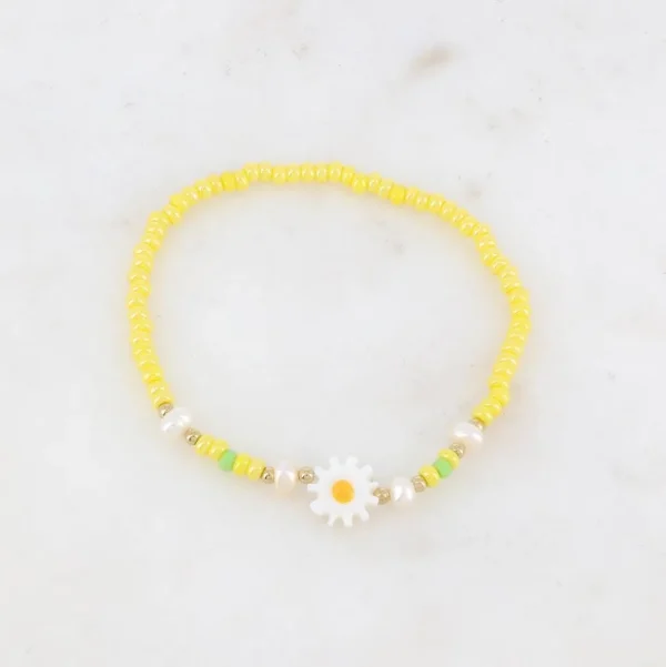 BOHM PARIS | Bracelet Belle -keltainen kukkarannekoru
