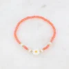 BOHM PARIS | Bracelet Belle -korallinvärinen kukkarannekoru