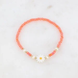 BOHM PARIS | Bracelet Belle -korallinvärinen kukkarannekoru