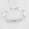 BOHM PARIS | Bracelet Cylindre -vaaleanpunainen luonnonkivirannekoru