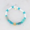 BOHM PARIS | Bracelet Cylindre -turkoosi luonnonkivirannekoru