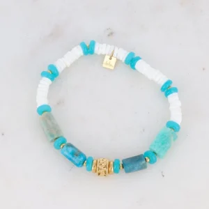 BOHM PARIS | Bracelet Cylindre -turkoosi luonnonkivirannekoru