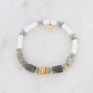 BOHM PARIS | Bracelet Cylindre -vihertävä luonnonkivirannekoru
