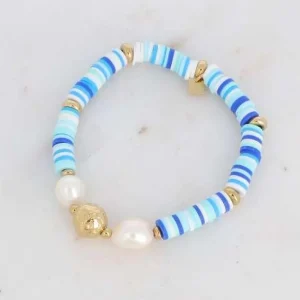BOHM PARIS | Bracelet Evana -sininen kesäkoru makeanvedenhelmin