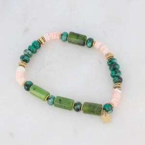 BOHM PARIS | Bracelet Taïssia -vihreä jaspis luonnonkivirannekoru