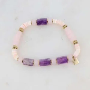 BOHM PARIS | Bracelet Taïssia -ametisti luonnonkivirannekoru