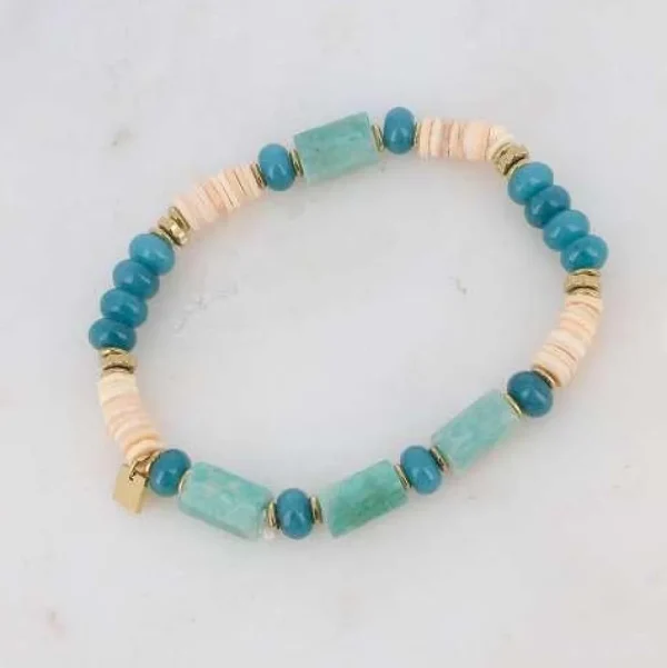 BOHM PARIS | Bracelet Taïssia -amazoniitti luonnonkivirannekoru