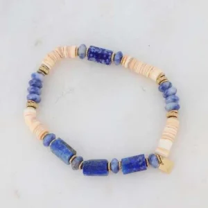BOHM PARIS | Bracelet Taïssia -sininen luonnonkivirannekoru