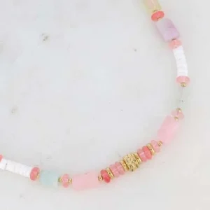BOHM PARIS | Collier Cylindre -vaaleanpunainen kivikaulakoru