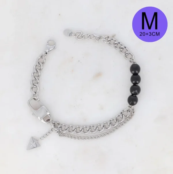 BOHM PARIS Stockholm | Bracelet Elyah -kirurginteräsrannekoru (hopea)