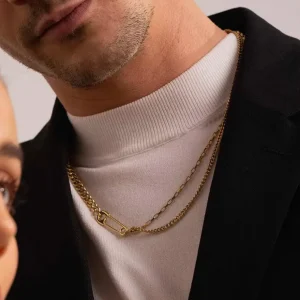 BOHM PARIS Stockholm | Collier Joshua -kirurginteräsketju (kulta)