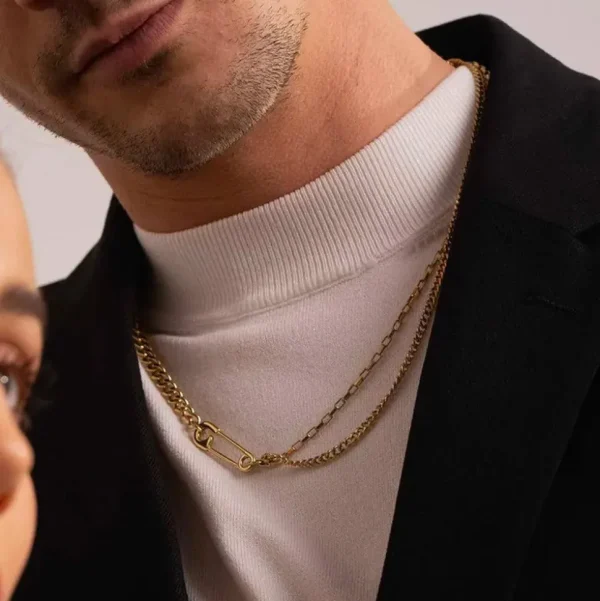 BOHM PARIS Stockholm | Collier Joshua -kirurginteräsketju (kulta)