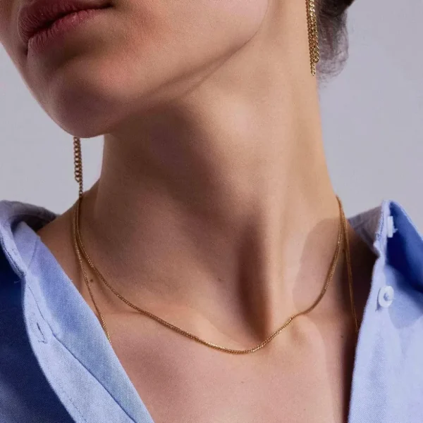 BOHM PARIS Stockholm | Collier Kim -kirurginteräsketju (kulta, 42cm)