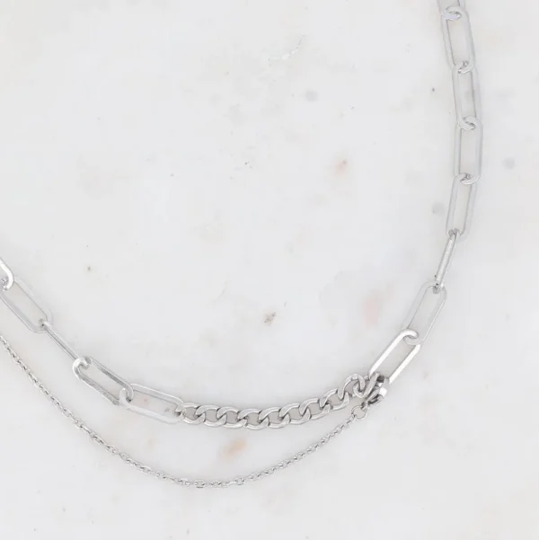 BOHM PARIS Stockholm | Collier Joshua -kirurginteräsketju (hopea)