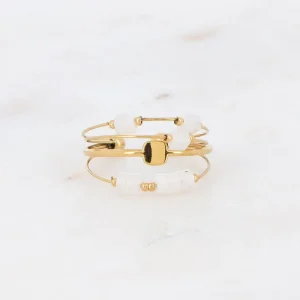 BOHM PARIS | Bague Abriana -akaattisormus pyöriteltävin helmin