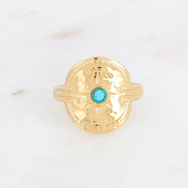 BOHM PARIS | Bague Calandra -kirurginterässormus turkoosilla kivellä