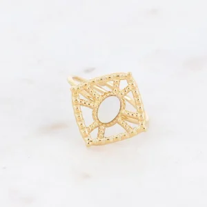 BOHM PARIS | Bague Darcy -kirurginterässormus helmiäisellä