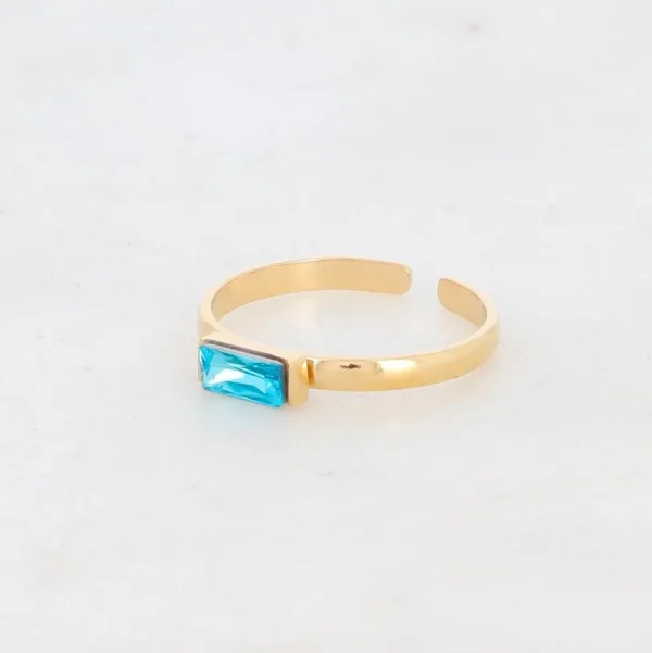 BOHM PARIS | Bague Macy -kirurginterässormus turkoosilla kivellä