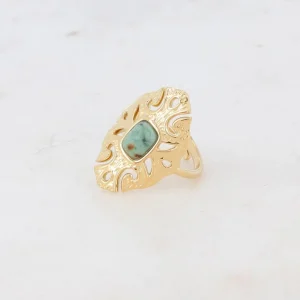 BOHM PARIS | Bague Sélina -kirurginterässormus afrikanturkoosi -kivellä