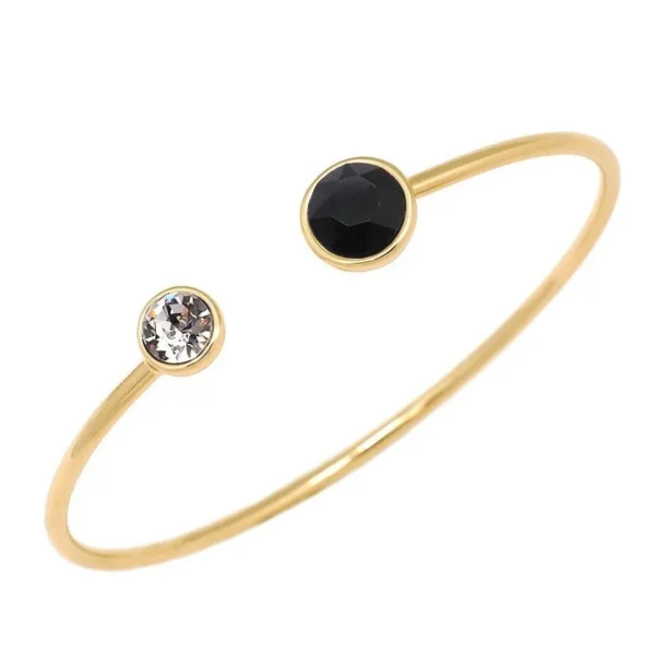 BOHM PARIS | Bracelet Betty -kristallirannekoru (kulta, musta, kirkas)