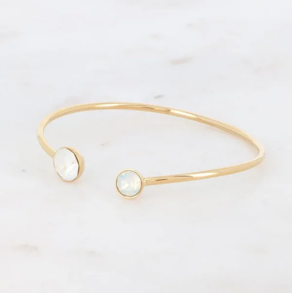 BOHM PARIS | Bracelet Betty -kristallirannekoru (kulta, opaalivalkoinen)