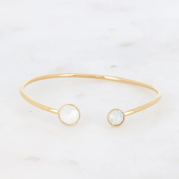 BOHM PARIS | Bracelet Betty -kristallirannekoru (kulta, opaalivalkoinen)