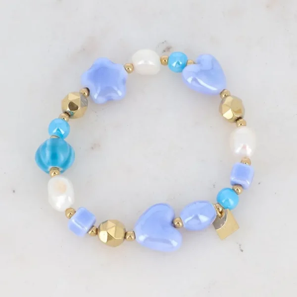 BOHM PARIS | Bracelet Lurilla -sinisävyinen rannekoru keramiikkahelmin