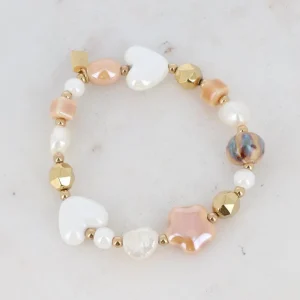BOHM PARIS | Bracelet Lurilla -beigensävyinen rannekoru keramiikkahelmin