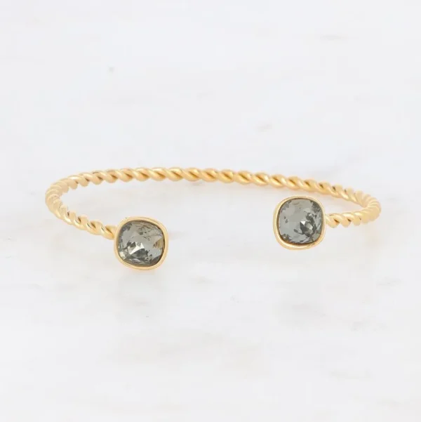 BOHM PARIS | Bracelet Manoel -kristallirannekoru (kulta, harmaa)