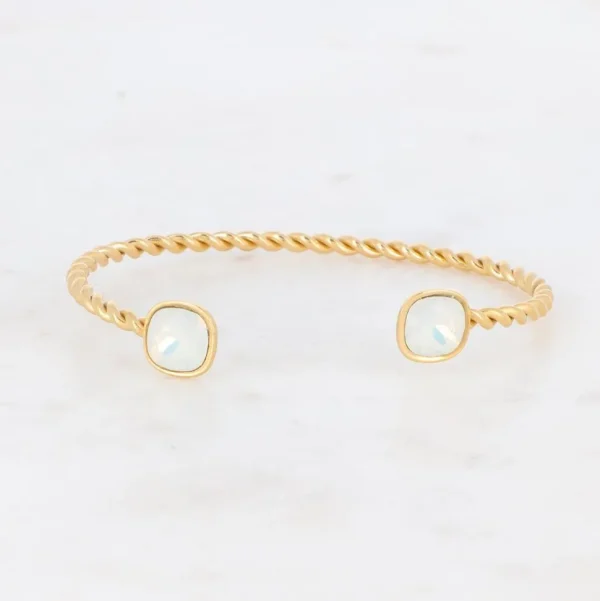 BOHM PARIS | Bracelet Manoel -kristallirannekoru (kulta, valkoinen)