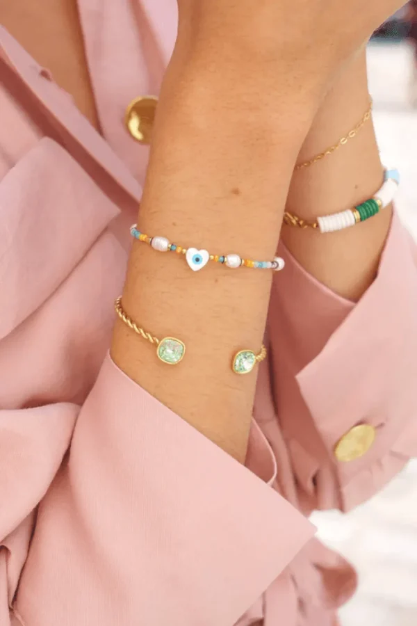 BOHM PARIS | Bracelet Manoel -kristallirannekoru (kulta, harmaa)