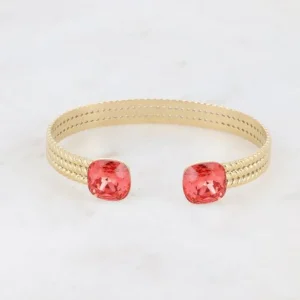 BOHM PARIS | Bracelet Pheobe -kristallirannekoru (kulta, corail)