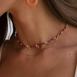 BOHM PARIS | Collier 2 Rangs -kerroskaulakoru akaattihelmin
