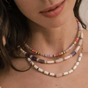BOHM PARIS | Collier Aaliyah -apatiitti kesäkaulakoru simpukkahelmin
