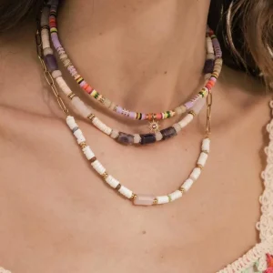 BOHM PARIS | Collier Aaliyah -apatiitti kesäkaulakoru simpukkahelmin
