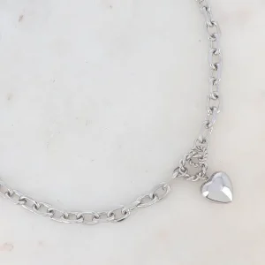 BOHM PARIS | Collier Braidy -sydänkaulakoru paksulla ketjulla (hopea)